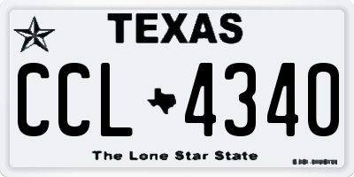 TX license plate CCL4340