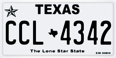 TX license plate CCL4342