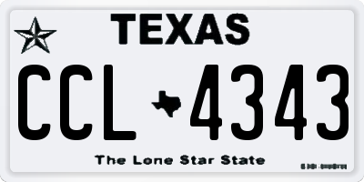 TX license plate CCL4343