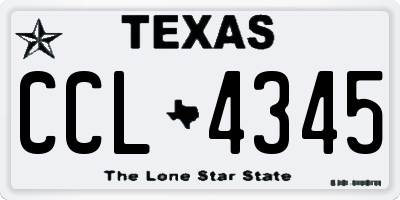 TX license plate CCL4345