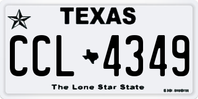 TX license plate CCL4349