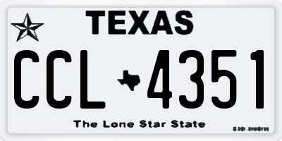 TX license plate CCL4351