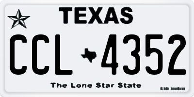TX license plate CCL4352