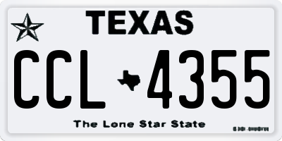 TX license plate CCL4355