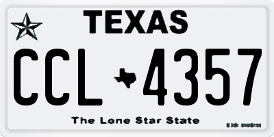 TX license plate CCL4357