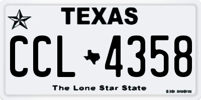 TX license plate CCL4358