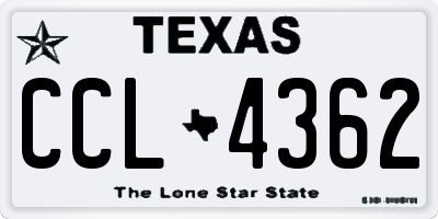 TX license plate CCL4362