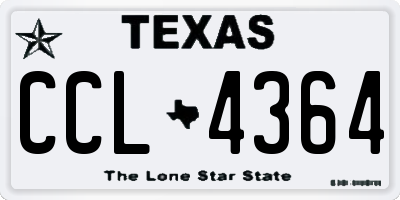 TX license plate CCL4364