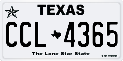 TX license plate CCL4365