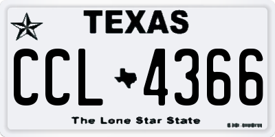 TX license plate CCL4366