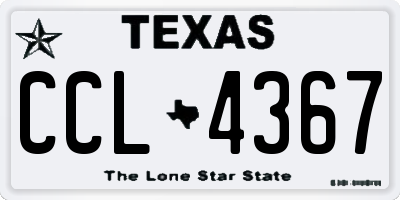 TX license plate CCL4367