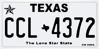 TX license plate CCL4372