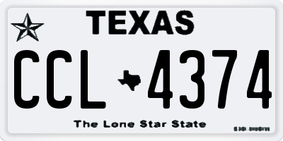 TX license plate CCL4374