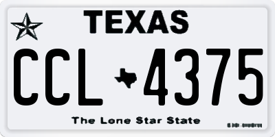 TX license plate CCL4375