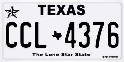 TX license plate CCL4376