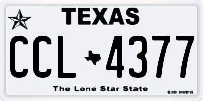TX license plate CCL4377
