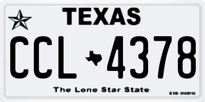 TX license plate CCL4378