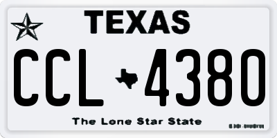 TX license plate CCL4380