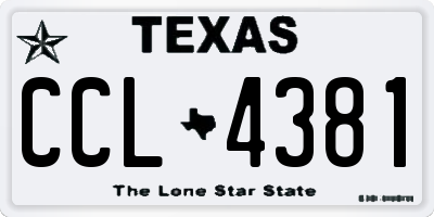 TX license plate CCL4381