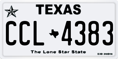TX license plate CCL4383