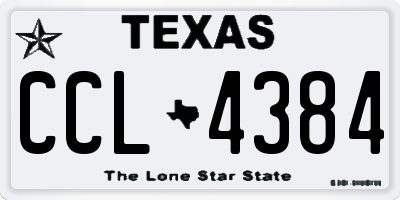 TX license plate CCL4384