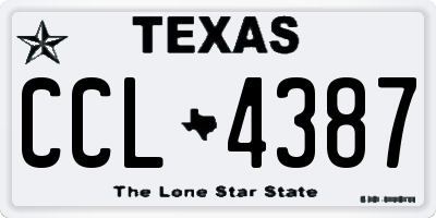 TX license plate CCL4387