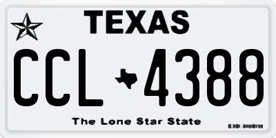 TX license plate CCL4388
