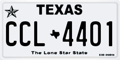 TX license plate CCL4401