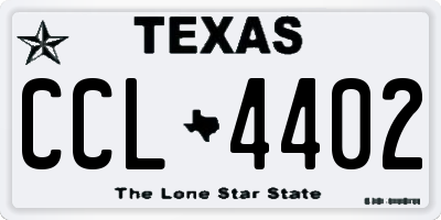 TX license plate CCL4402
