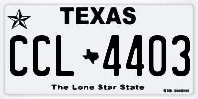 TX license plate CCL4403