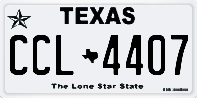 TX license plate CCL4407