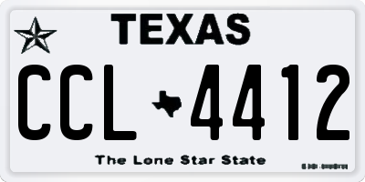 TX license plate CCL4412