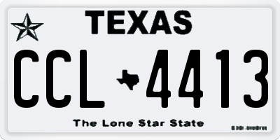 TX license plate CCL4413