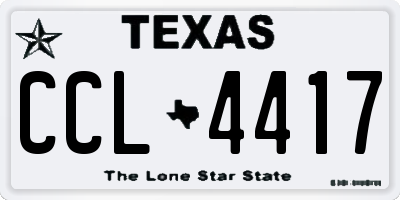 TX license plate CCL4417