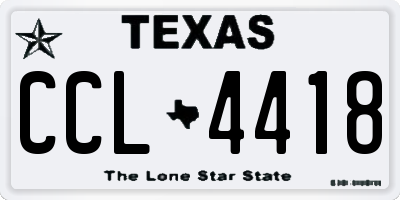 TX license plate CCL4418