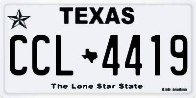 TX license plate CCL4419