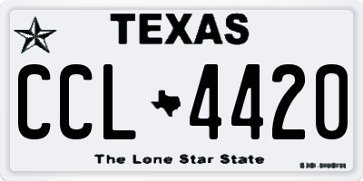 TX license plate CCL4420