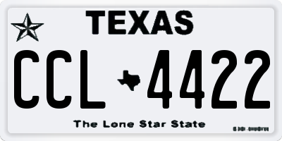 TX license plate CCL4422
