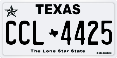 TX license plate CCL4425