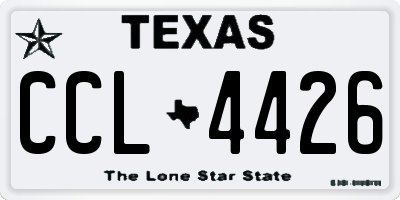 TX license plate CCL4426
