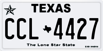 TX license plate CCL4427