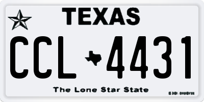 TX license plate CCL4431