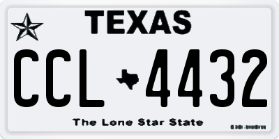 TX license plate CCL4432