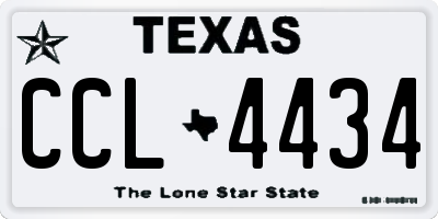TX license plate CCL4434