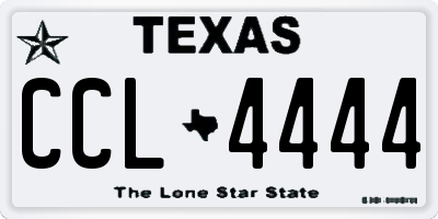 TX license plate CCL4444