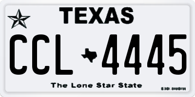 TX license plate CCL4445