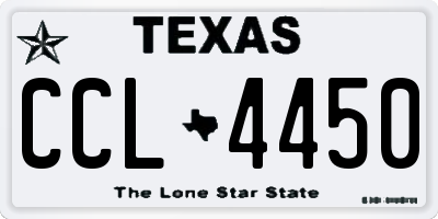 TX license plate CCL4450