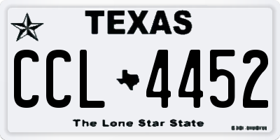 TX license plate CCL4452