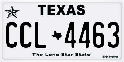 TX license plate CCL4463