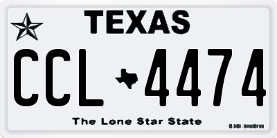 TX license plate CCL4474